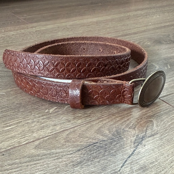Free People Accessories - Free People Embossed Brown Leather Belt
